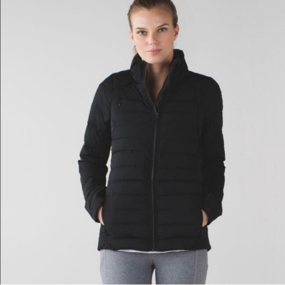 Lululemon Fluffed Up Jacket Black 6 Quilted Puffer Coat Down HTF RARE!